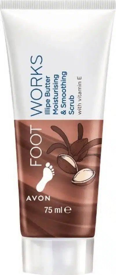 FOOT WORKS Exfoliant pour les pieds au beurre d’illipé 75 ml – Image 1